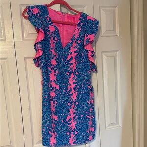 Pink and Blue Ruffle Sleeve romper